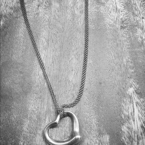 Authentic Tiffany heart pendant long